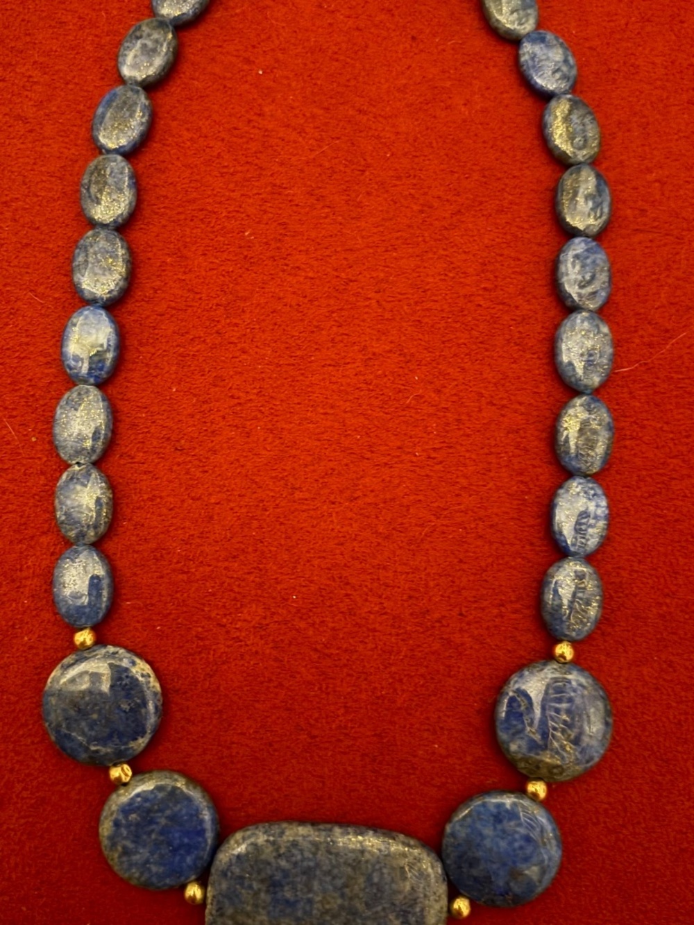 Zoe B. Beautiful Vintage Lapis and 14kt gold necklace